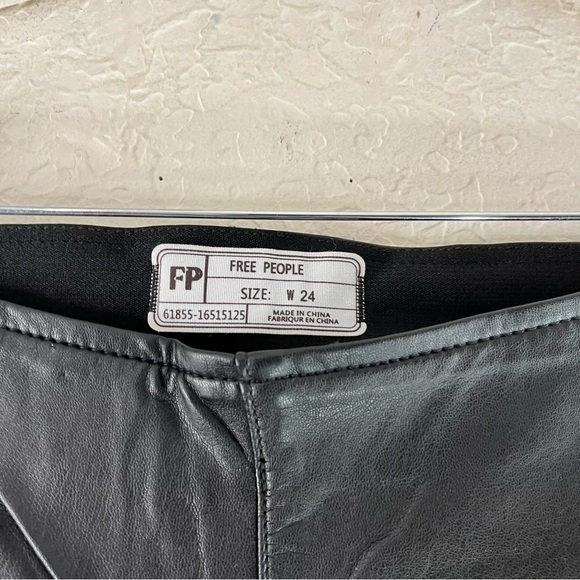 Free People Faux Leather Penny Pull On Flare Jeans in Black - Picture 11 of 12